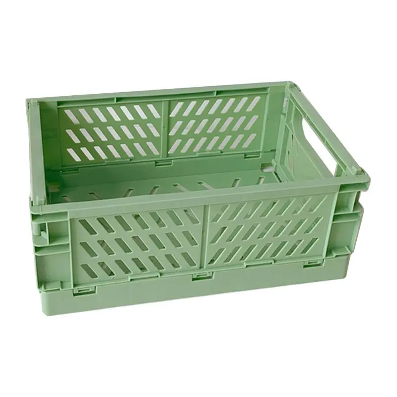 

Collapsible Crate Plastic Folding Storage Box Basket Utility Cosmetic Container