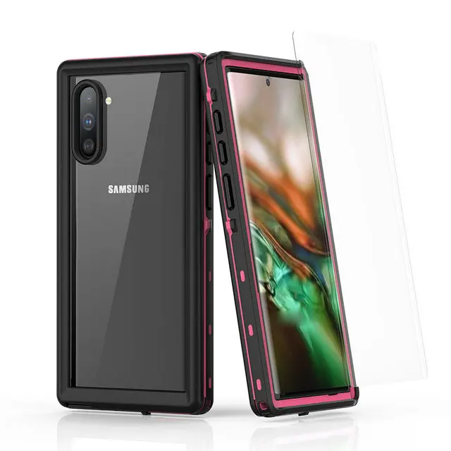 Pink A IP68 Note10+ Водонепроницаемый чехол для samsung Note 10 чехол samsung Galaxy Note 10 Plus водонепроницаемая крышка 360 Защита Note10 5G - Цвет: Pink A