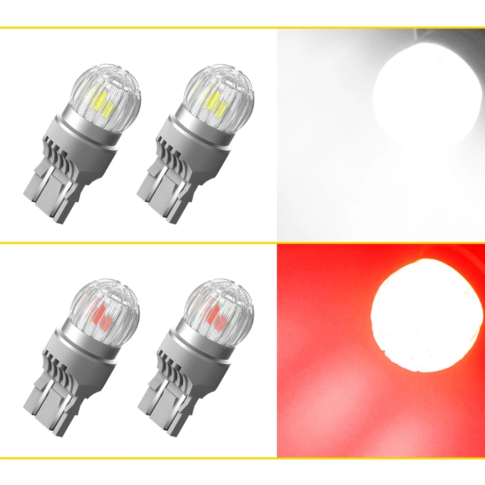 

AUXITO 2Pcs T20 7443 W21/5W 7440 W21W LED Bulb For Lada Audi BMW Volkswagen Ford White Red DRL Daytime Running Light Backup Lamp