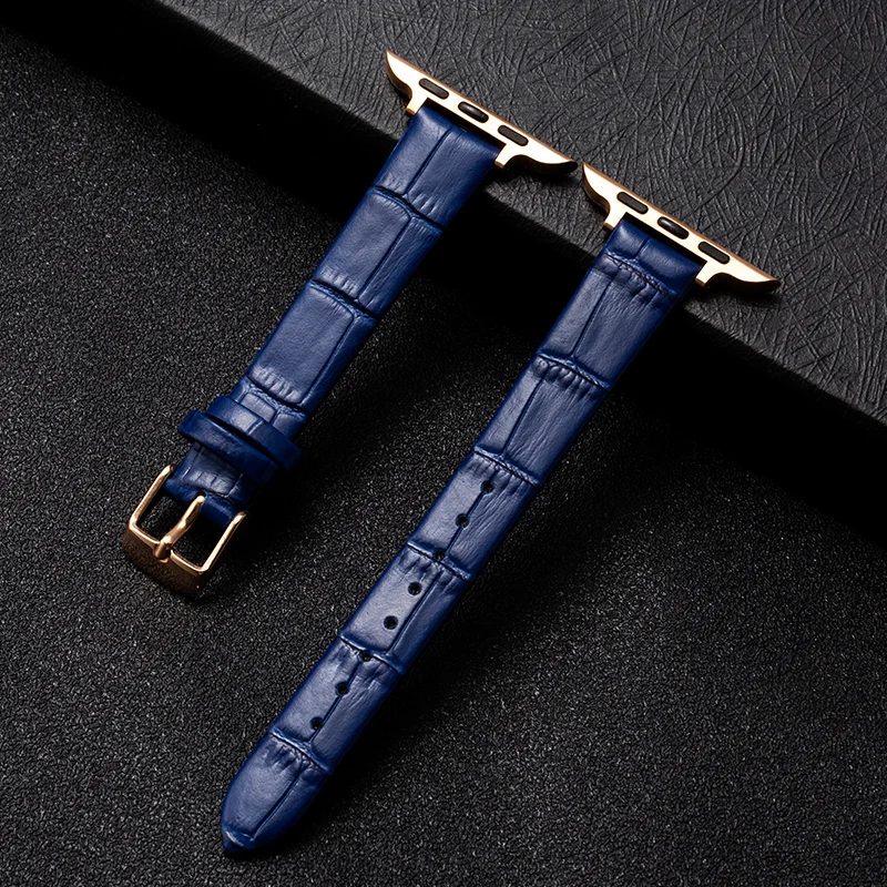 38mm 40mm 42mm 44mm Small Waist Women's First Layer Leather ins Fengsen Series Strap Suitable For Apple Watch