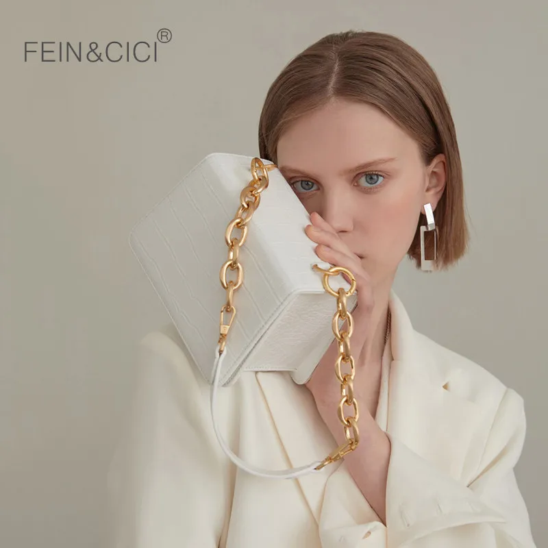 Женская модная сумка мессенджер из кожи аллигатора с животным принтом в стиле