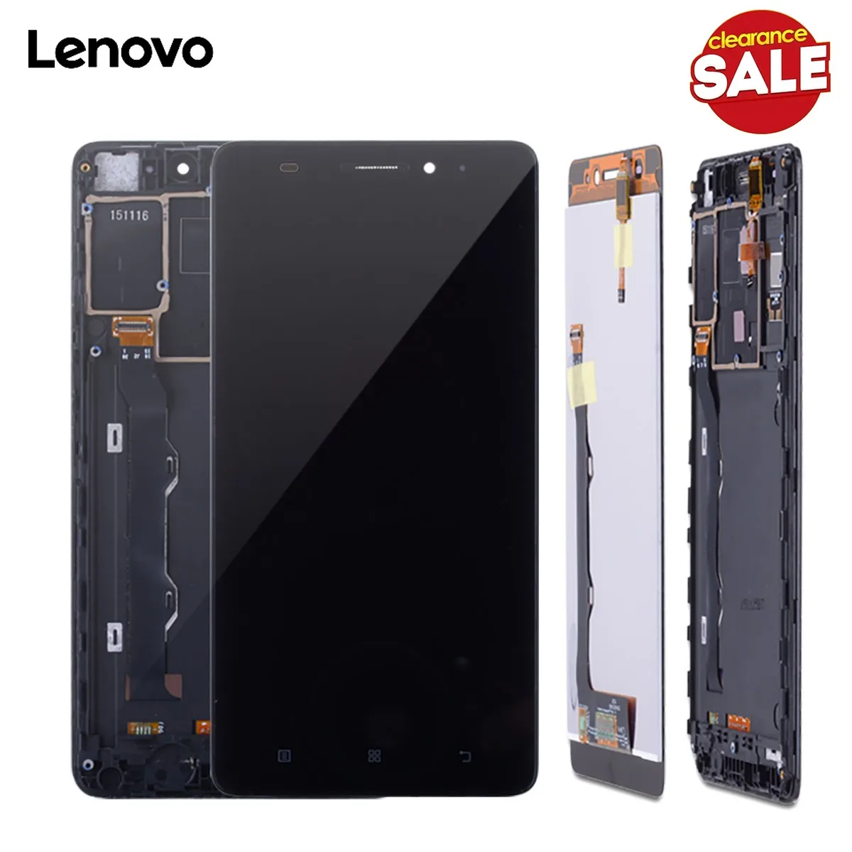 Дисплей для LENOVO A7000 LCD в сборе с тачскрином на рамке черный