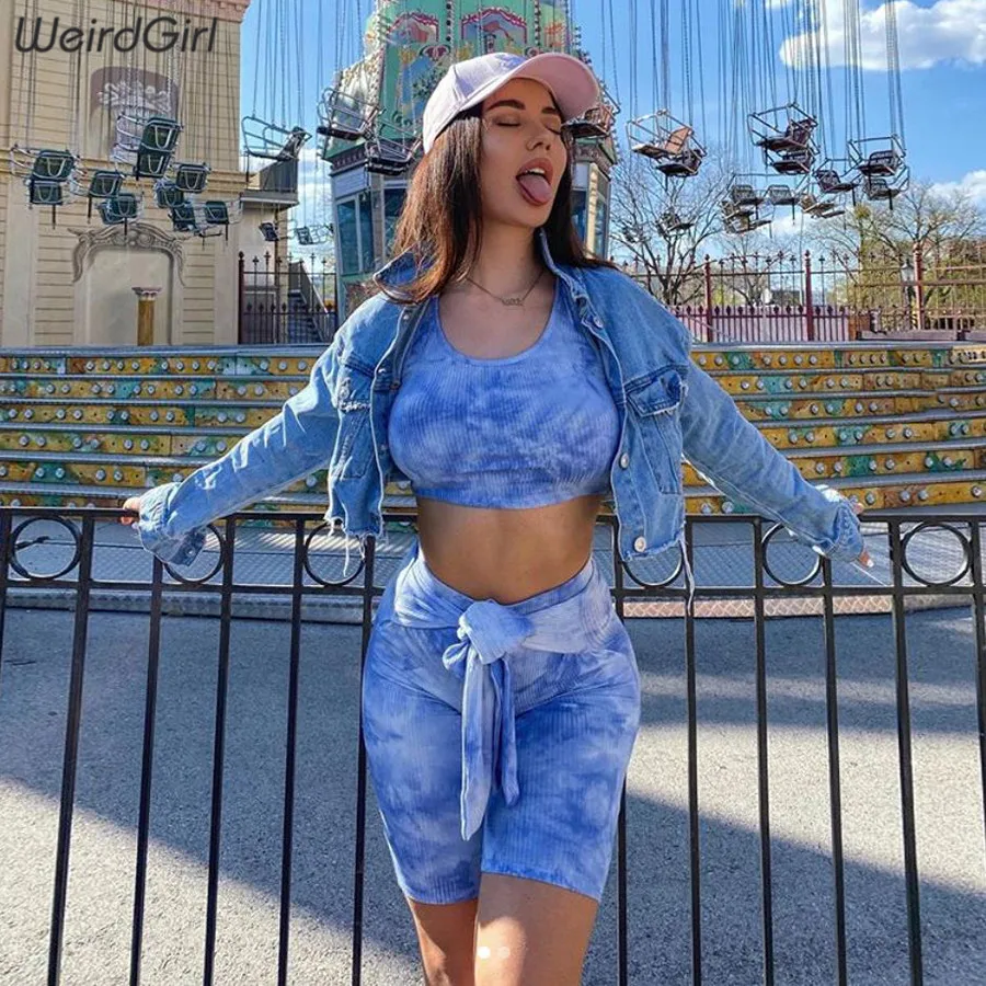 Женские повседневные комплекты с галстуком-краской и бантом спортивный костюм