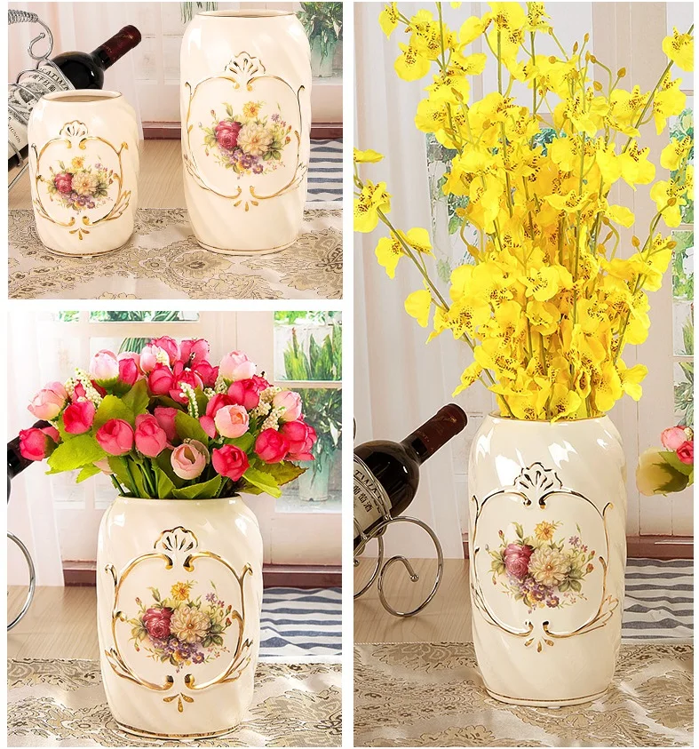 

Jingdezhen Gold-plated Ceramic Vase Home Decor Creative Design Porcelain Decorative Flower Vase For Wedding Gift