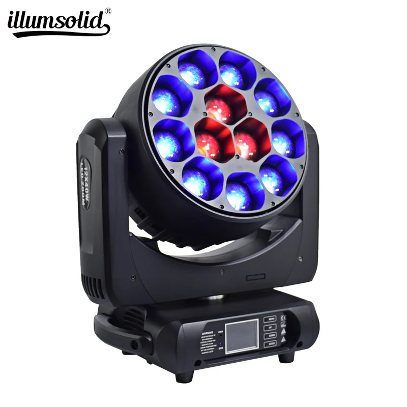 Led Bee Eye Moving Head светильник 12x40 Вт RGBW 4в1 профессиональный сценический вихревой пар DJ