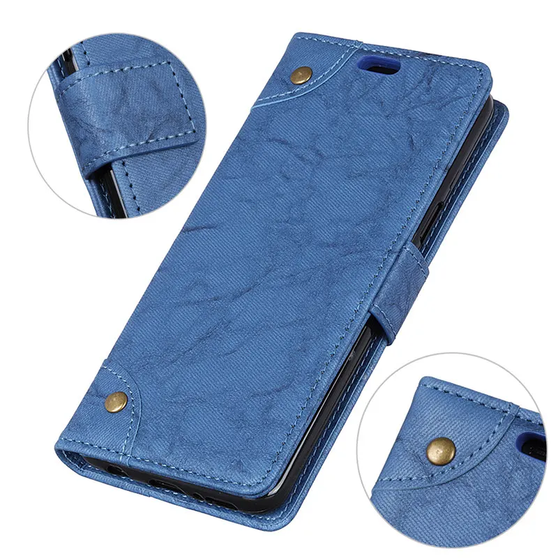 Matte Blue Fundas для Oppo Realme 3i 2 3 5 Pro флип-кошелек деловой чехол для телефона из искусственной кожи для realme q c2 3i x xt аксессуары для задней крышки - Цвет: Matte Blue