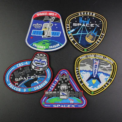 Нашивки с вышивкой аэрокосмической станции эмблема Военная миссия сокол дракон
