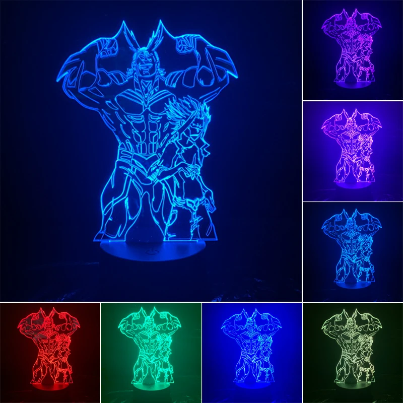 С героями из мультфильма Мой герой Deku 3D лампа Аниме Драконий жемчуг Рисунок 7 Цвет
