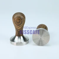 304 stainless steel golden sandalwood handle tamper leopard pattern coffee powder hammer 5154575858 35mm tools accessories