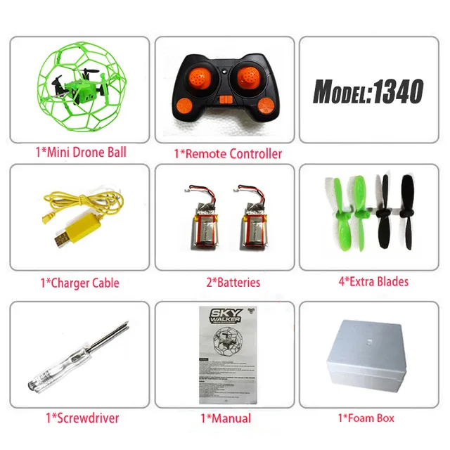 Green F2 Quadrocopter Пульт Дистанционного Управления Мини Drone 1340 2.4 ГГц 4CH Fly Ball Copter RC Ball Мини Drone Flip Ball Безголовый Drone Игрушки - Цвет: Green F2
