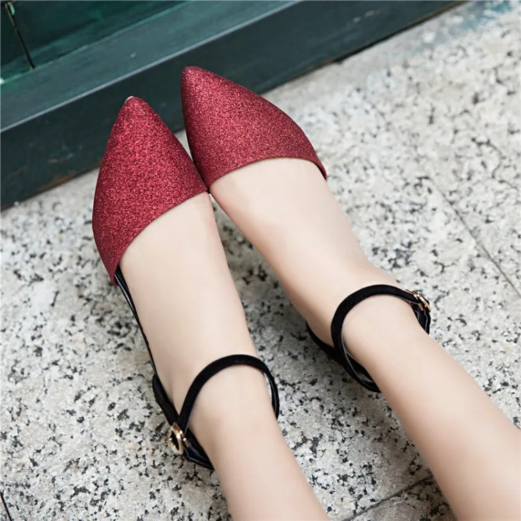 Сандалии Baotou женские на высоком каблуке босоножки пуговицах обувь больших