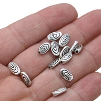 30pcs antique silver plated oval loose spacer beads for jewelry making bracelet accessories diy handmade craft 10x6mmmm
