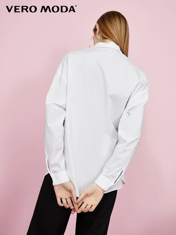 Vero Moda/зимняя женская рубашка на осень и зиму 100% хлопок прямая с буквенным принтом