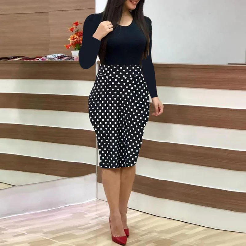 Платье женское Облегающее с цветочным принтом элегантное офисное