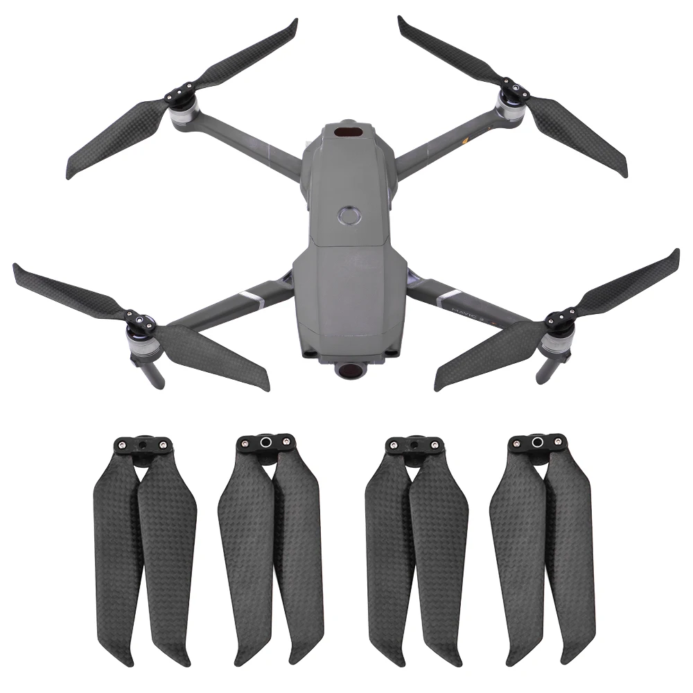 

Two Pairs For DJI MAVIC 2 PRO ZOOM Upgraded Parts Low Noise 8743 Carbon Fiber Propellers Props Powerful Performance Black