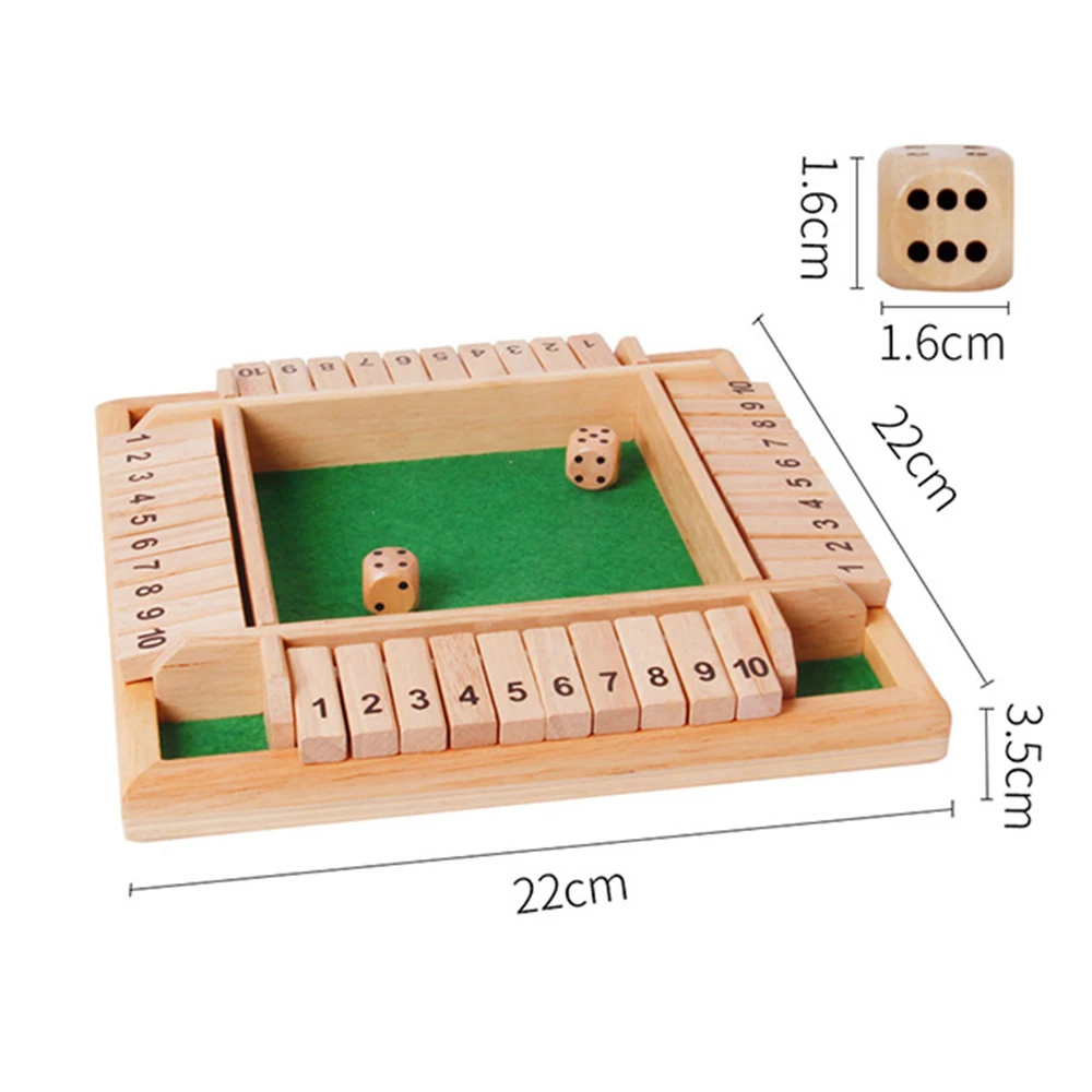 

Wooden Board Game Shut the Box Dice Game Mathematic Traditional Dice Game Family Math Game for Kids Family Party