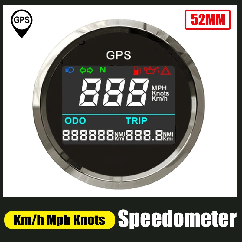 Цифровой GPS датчик скорости 52 мм одометр 0 999 миль/ч регулируемый измеритель из