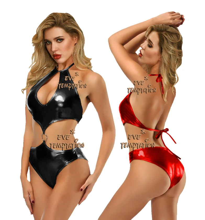 Горячее сексуальное нижнее белье из ПВХ комбинация одежда для сна украшение Intimo