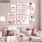 Модный плакат, флакон духов, плакаты, сексуальные губы, принт, цветы, Картина на холсте, современные настенные картины для украшения гостиной