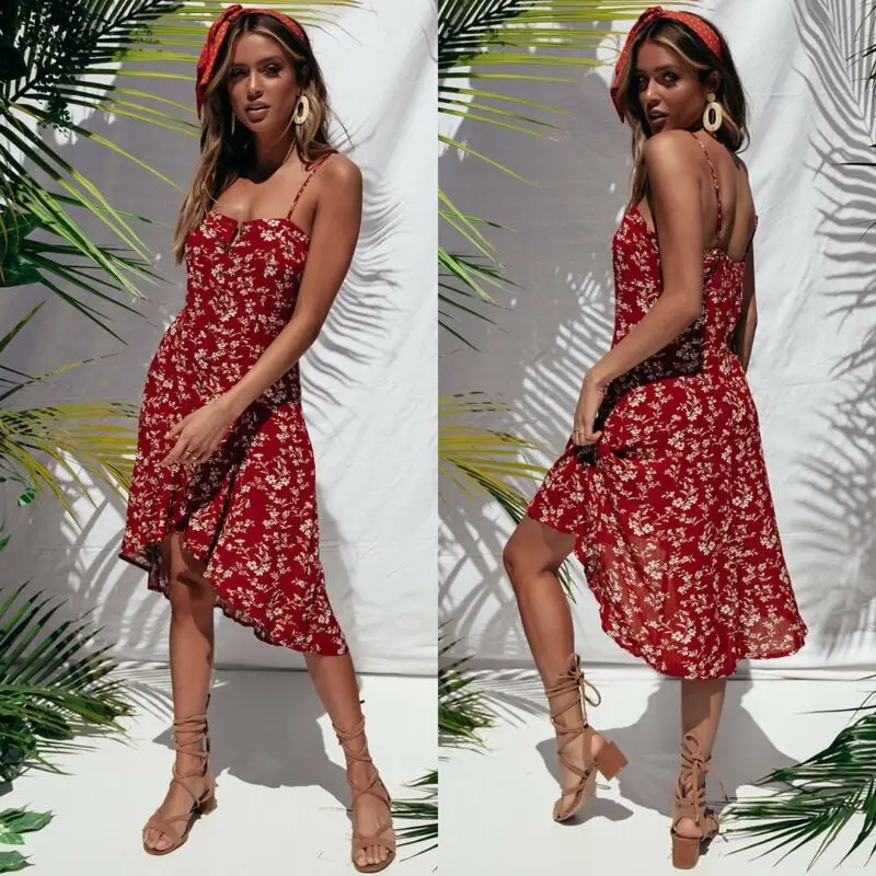 2019 Новое Женское летнее праздничное богемное цветочное свободное Милое