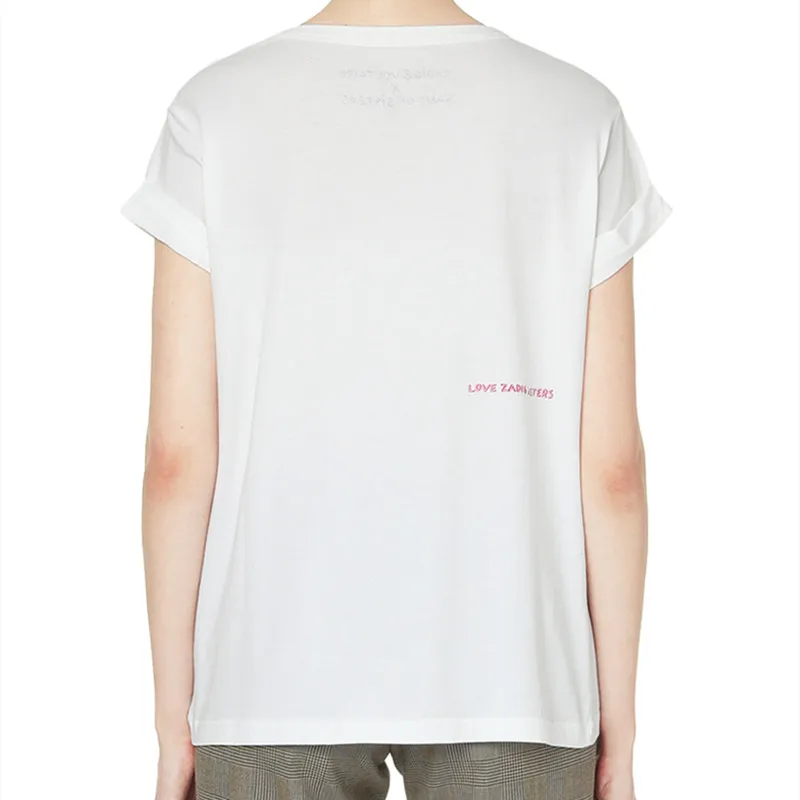 

Women's Portrait Print T-shirt White Black Short Sleeve O-neck Loose Tees 2021 Summer