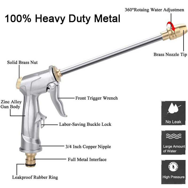 High-pressure Water Gun Spray For Cleaning Car Wash Machine Portable Garden Watering Hose Nozzle Sprinkler Outdoor Tools Home | Дом и сад