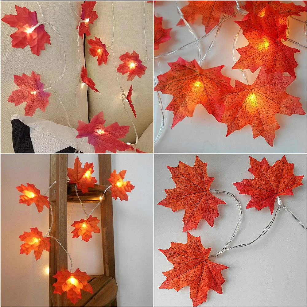 

3M 20 Leds Maple Leaf LED String lights Warm White Christmas Festoon led Fairy Light Christmas Decorations for Home Room Tree