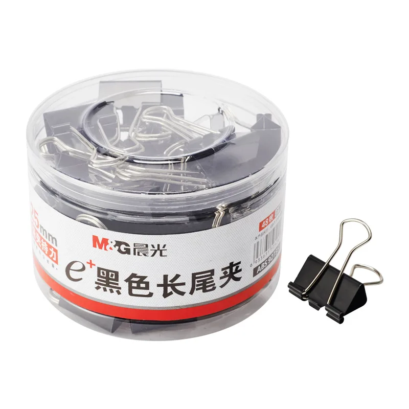 M &amp G 24 шт./баррель скоросшиватели зажимы длинный хвост черный цвет металл 32 мм