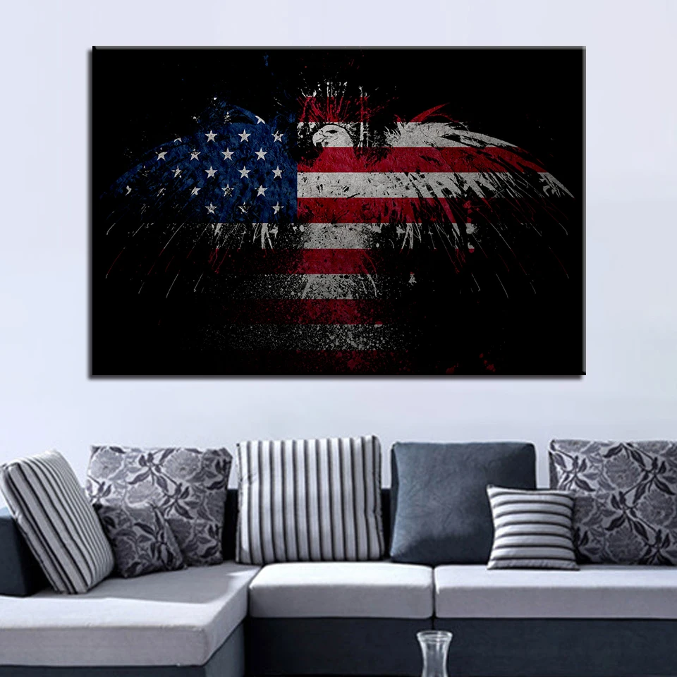 Художественный плакат HD принты домашний декор 1 шт. Орел стены искусства флаг