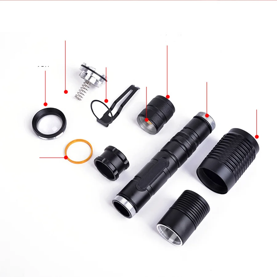 

Rattlesnake Z5 strong light flashlight telescopic zoom charging 2 x 18650 flashlight xml-t6 LEDA288