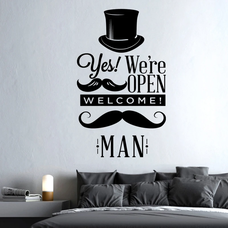 

Barbershop Sticker Bread Decal Customized Vinyl Wall Art Decor Windows Decoration Haircut Shavers Glass Barber Shop Decals