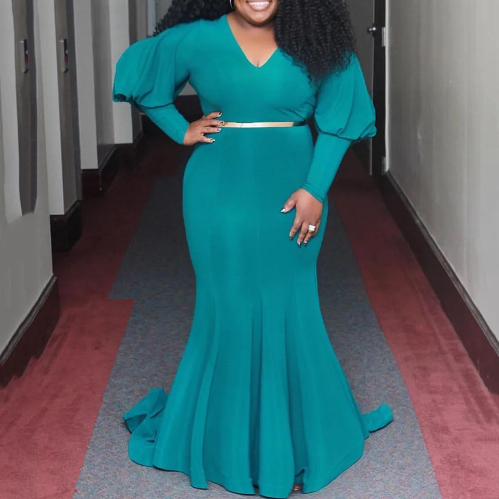 Женское вечернее платье в африканском стиле длинное большого размера с