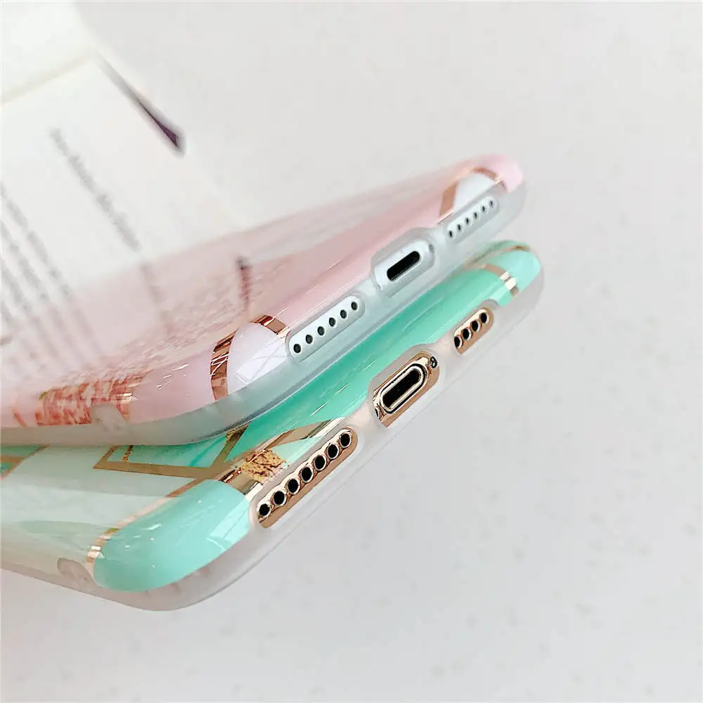 Покрытие геометрический мраморный чехол для iphone 7 XR 11 Pro Max чехол для iphone X XS Max 8 7 6 6S Plus чехол для телефона силиконовый мягкий чехол