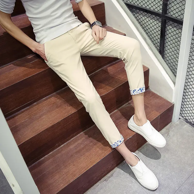 

Summer trend pants men's Korean Capris men's slim fit Leggings versatile Capris men's casual pants