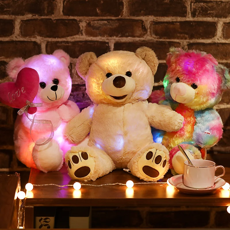 

LED Plush Bear unicorn Colorful Glowing Animals Teddy Bear Sheep Dog Luminous Plush Kids Toy Birthday Christmas Gift for Child