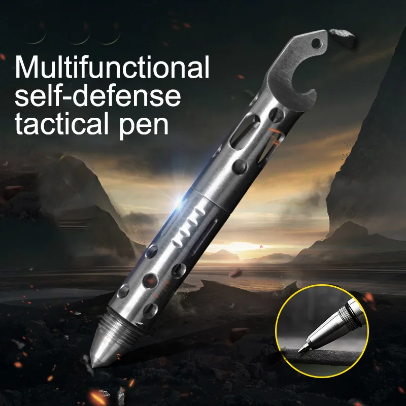 

Многофункциональная миниатюрная тактическая ручка с вольфрамовой стальной головкой, портативная ручка для самообороны и разрыва окон
