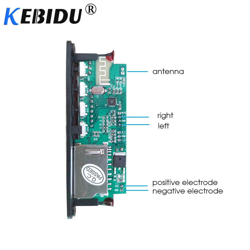 Kebidu 5 в 12 В Bluetooth MP3 декодер WMA беспроводной аудио модуль Поддержка USB SD AUX FM аудио радио модуль для автомобиля аксессуары