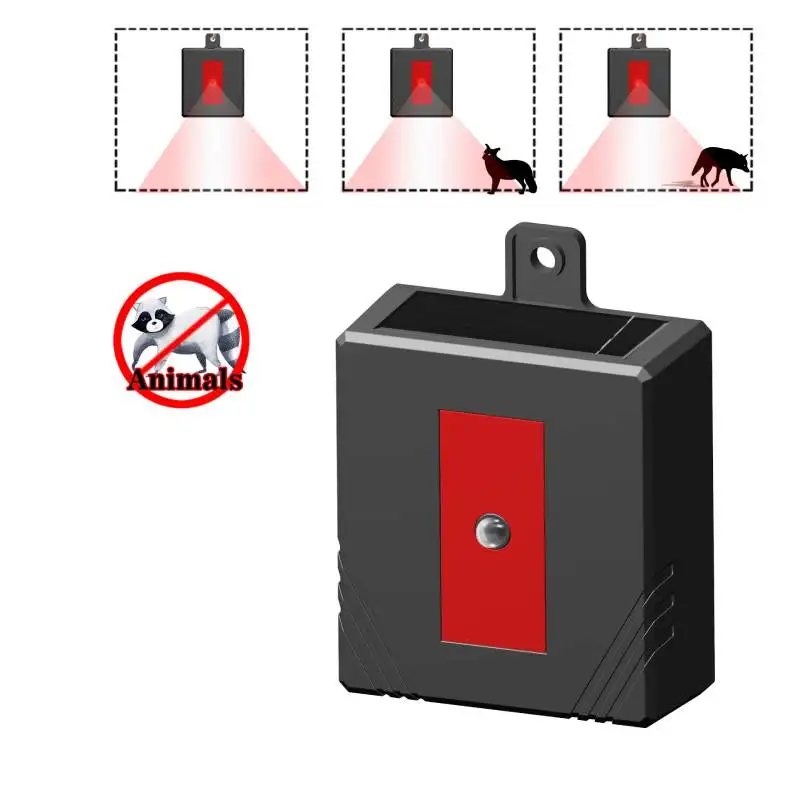 

4PCS Solar Powered Animal Repeller Outdoor Motion Sensor Flash Red Light Cat Raccoon Rabbit Fox Dog Repeller Farm Orchard