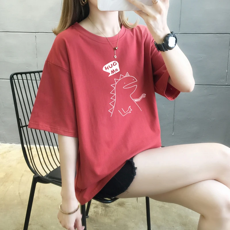 

2020 Tops T Shirt Women Cotton Female Tshirt red