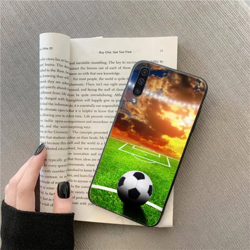 

Fire Football Soccer ball pattern Phone Case For Samsung galaxy S 9 10 20 A 10 21 30 31 40 50 51 71 s note 20 j 4 2018 plus