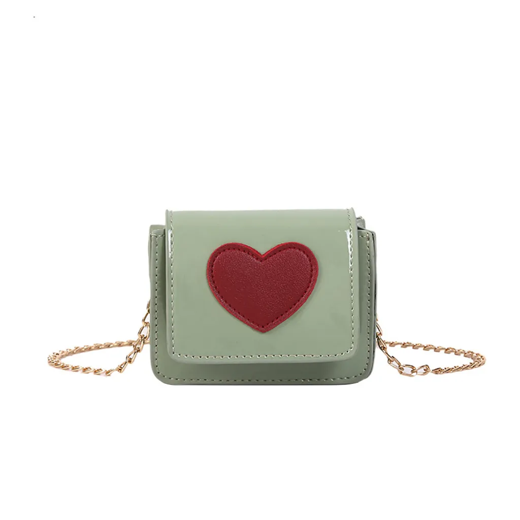 

Fashion Heart-shaped Mini Crossbody Bag For Women PU Leather Candy Color Shoulder Bag Handbag Cross Body Chain Messenger Bag