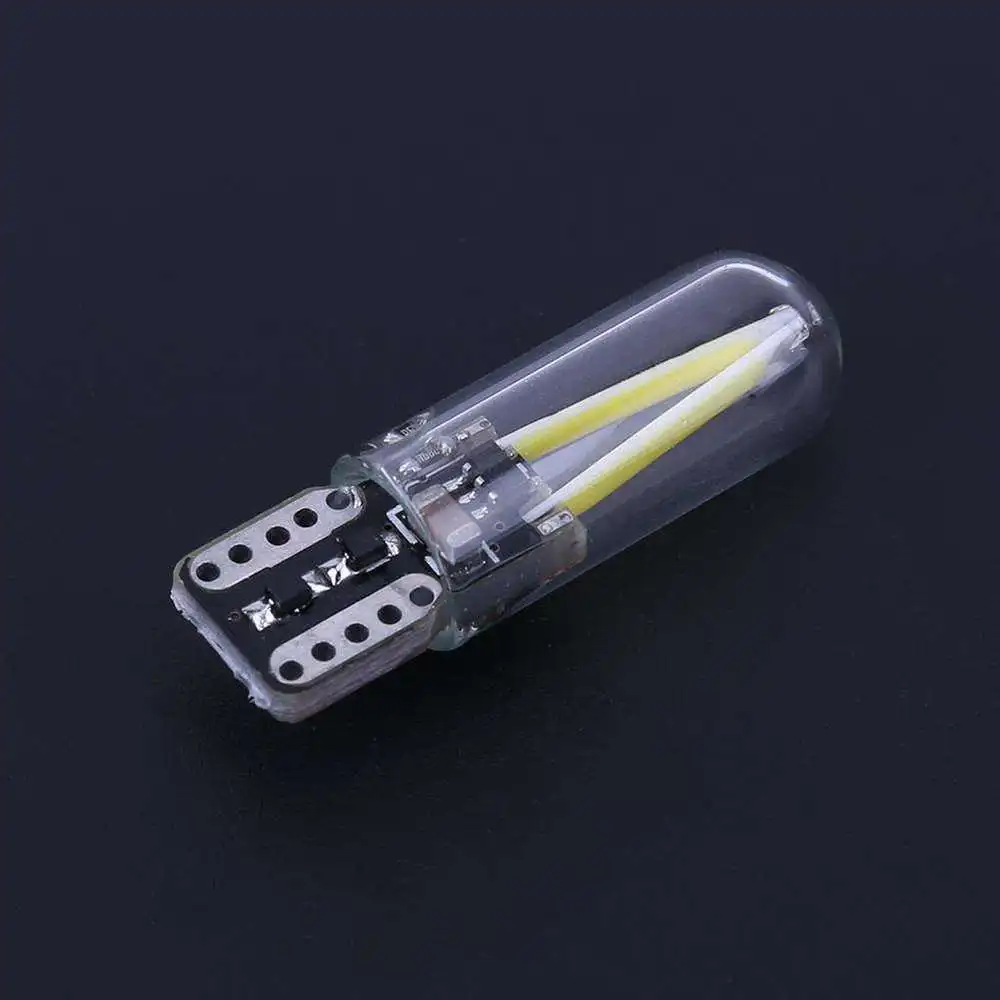 CBS ABTO 10 шт. Автомобильный светодиодный светильник W5W T10 cob стеклянный