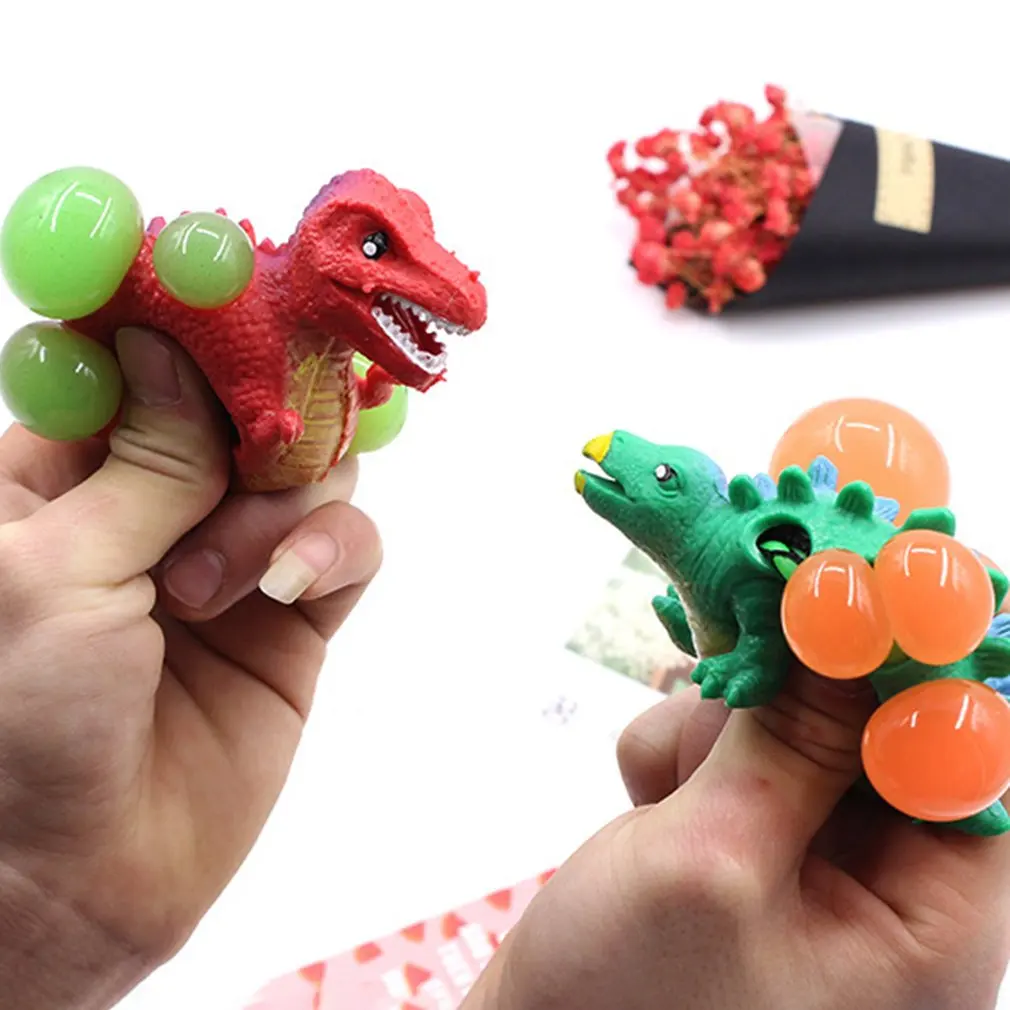 OCDAY Dinosaur Model Grape Venting Balls Toys PU Simulation Squeeze Pressure Ball Stress Relief Toy Cute Gift for Children Adult | Игрушки и