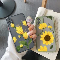 flower sunflower chrysanthemum phone case for iphone 11 12 13 pro max xs max xr x 7 8 6s plus se 2020 shockproof back cover