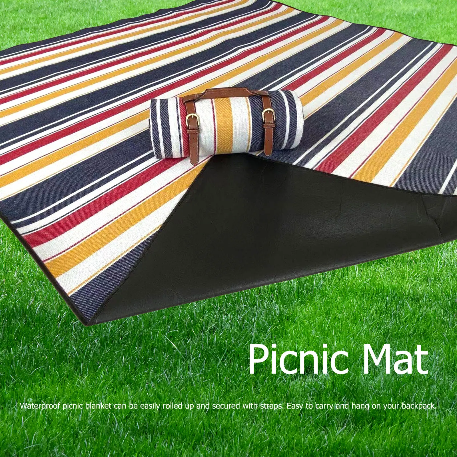 

Водонепроницаемый складной коврик для кемпинга, одеяло для пикника, переносное пляжное одеяло с ремешком для переноски, для отдыха на откры...