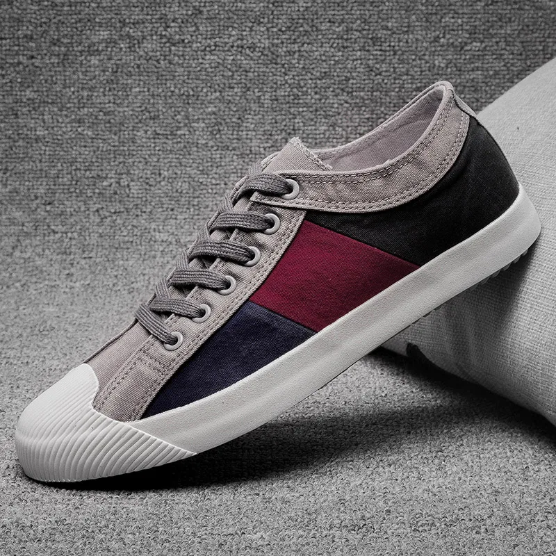 Новые мужские из парусины вулканизованные обувь без утеплителя разных Цвет