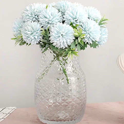 

23cmartificial Flower,5head,dandelionball Chrysanthemum Bouquet,home Vase Decoration,party,wedding Background Flower Arrangement
