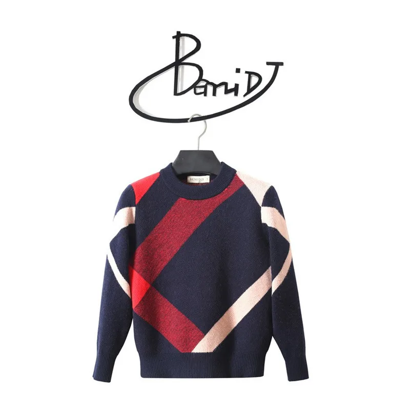 Новинка Сезон осень-зима Свитер для мальчиков Хлопковая детская трикотажная