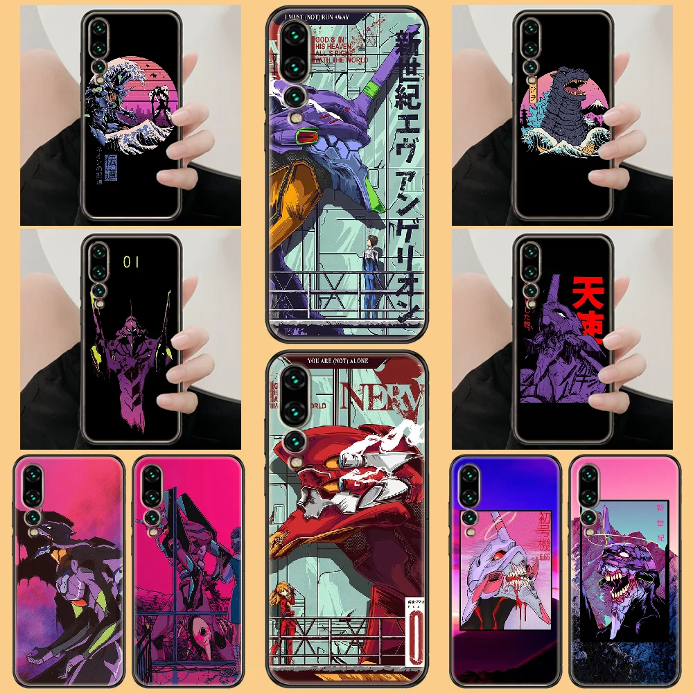 Чехол для телефона с аниме neon genesis Huawei P Mate P10 P20 P30 P40 10 20 Smart Z Pro Lite 2019 черный