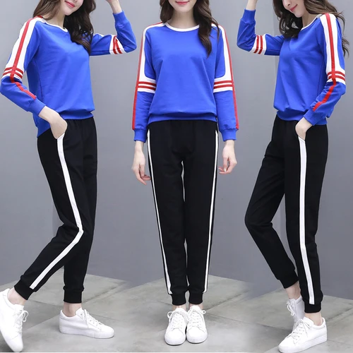 Повседневный Спортивный костюм для женщин комплект из двух предметов Conjunto Feminino